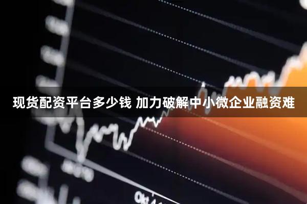 现货配资平台多少钱 加力破解中小微企业融资难